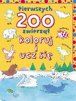 Okładka książki Pierwszych 200 zwierząt. Koloruj i ucz się