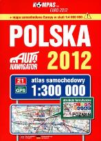 Okładka książki Atlas samochodowy 1:300 000  Polska 2012 - KOMPAS