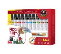 Opakowanie Farby akrylowe 12 kolorów w tubie 12 ml
