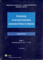Okładka książki Kodeks postępowania administracyjnego Komentarz t.1/2