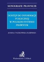 Okładka książki Dostęp do informacji publicznej w polskim systemie prawnym