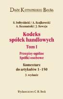 Okładka książki Kodeks spółek handlowych t.1