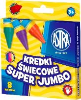 Opakowanie Kredki świecowe Super Jumbo 8 kolorów ASTRA