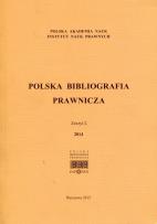Opakowanie Polska Bibliografia Prawnicza Zeszyt L 2014