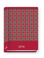 Okładka książki Terminarz 2016 - B7 Kolorowy - kratka czerwona