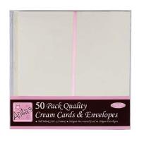 Opakowanie Zestaw podłużnych kopert i kart Anitas kremowe 50 sztuk bpz