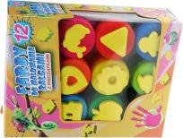 Opakowanie Farby do malowania palcami z pieczątkami 12 kolorów