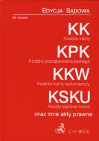 Okładka książki Kodeks karny Kodeks postępowania karnego Kodeks karny wykonawczy Koszty sądowe karne Edycja Sądowa
