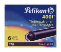 Okładka książki Naboje krótkie Pelikan 4001 TP/6 fioletowe 6 sztuk