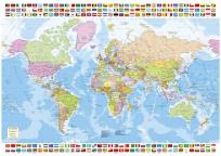 Opakowanie Puzzle 1500 Mapa polityczna Świata z flagami