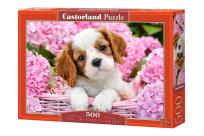 Opakowanie Puzzle 500 Pup in Pink Flowers CASTOR