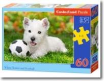 Opakowanie Puzzle 60 elementów White Terrier and Football