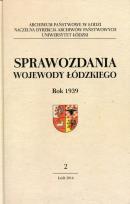 Opakowanie Sprawozdania wojewody łódzkiego Rok 1939 Część 2