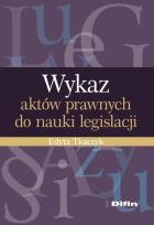 Okładka książki Wykaz aktów prawnych do nauki legislacji