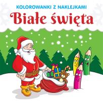 Okładka książki Kolorowanki z naklejkami. Białe święta
