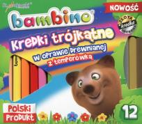 Opakowanie Kredki Bambino drewniane trójkątne 12 kolorów + temperówka