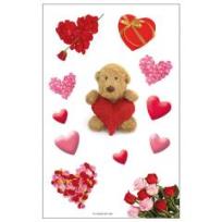 Opakowanie Naklejki A ozdobne Miś/Serduszka