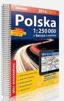 Okładka książki Polska. Atlas samochodowy 1:250 000 + Europa (2016/2017)