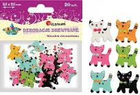Okładka książki Dodatek dekoracyjny Craft-fun dekoracja drewniana Koty 2,5x2