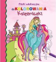 Okładka książki Fiszki edukacyjne do kolorowania Księżniczki