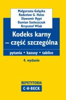 Okładka książki Kodeks karny część szczególna Pytania Kazusy Tablice