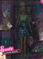 Opakowanie Lalka Fashion Girl 29 cm z ubrankami 6 elementów