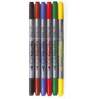 Opakowanie Pisaki Double Point 6 kol. w etui FIBRACOLOR