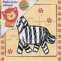 Opakowanie Puzzle drewniane układanka Zebra 9 elementów