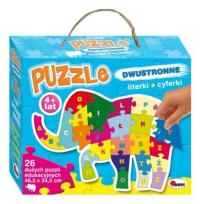 Okładka książki Puzzle dwustronne 26 Literki, cyferki. Słoń