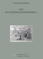 Okładka książki List do Szymona Szymonowica