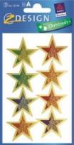 Opakowanie Naklejki Świąteczne - Kolorowe Gwiazdy