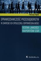 Okładka książki Sprawozdawczość przedsiębiorstw w zakresie ich społecznej odpowiedzialności