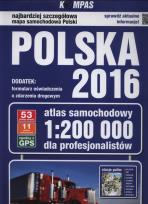 Okładka książki Atlas samochodowy Polska 2016 dla profesjonalistów 1:200 000