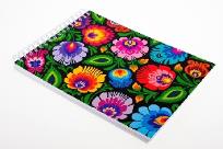 Opakowanie Duży folk notes w kwiatowe wzory wycinanek łowickich - czarny