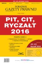Opakowanie PIT,CIT, Ryczałt 2016