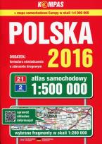 Okładka książki Polska 2016 Atlas samochodowy 1:500 000