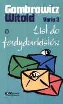 Okładka książki Varia 3 List do ferdydurkistów