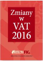 Okładka książki Zmiany w VAT 2016