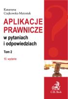 Okładka książki Aplikacje prawnicze w pytaniach i odpowiedziach Tom 2
