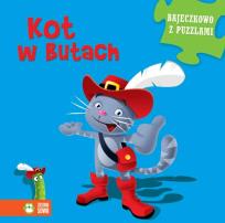 Okładka książki Bajeczkowo z puzzlami. Kot w butach