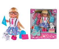 Okładka książki Evi W stroju szkolnym z laptopem