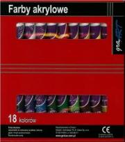 Opakowanie Farby akrylowe 18 kolorów x 12ml GRAART