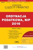 Opakowanie Ordynacja podatkowa, NIP 2016