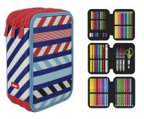 Opakowanie Piórnik Milan 3-poziomowy z wyposażeniem Anchor Club wzorki niebieski