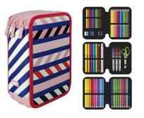 Opakowanie Piórnik Milan 3-poziomowy z wyposażeniem Anchor Club wzorki różowy