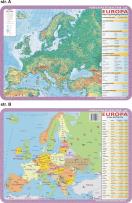 Okładka książki Podkładka edukacyjna.  Europa - mapa ogólnogeograficzna i po