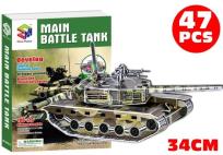 Opakowanie Puzzle 3D Duży Czołg Wojskowy 47PCS Battle Tank
