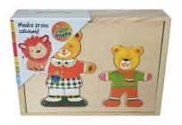 Opakowanie Puzzle drewniane do przebierania Miś z dzieckiem