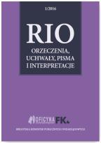 Okładka książki RIO Orzeczenia, uchwały, pisma i interpretacje 1/2016