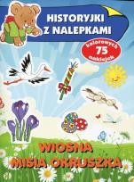 Okładka książki Wiosna misia Okruszka. Historyjki z nalepkami
